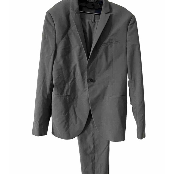 Zara Man Men’s Grey Suit Blazer & Pants 36” Jacket 36” Shoulder, pant inseam - Picture 1 of 16